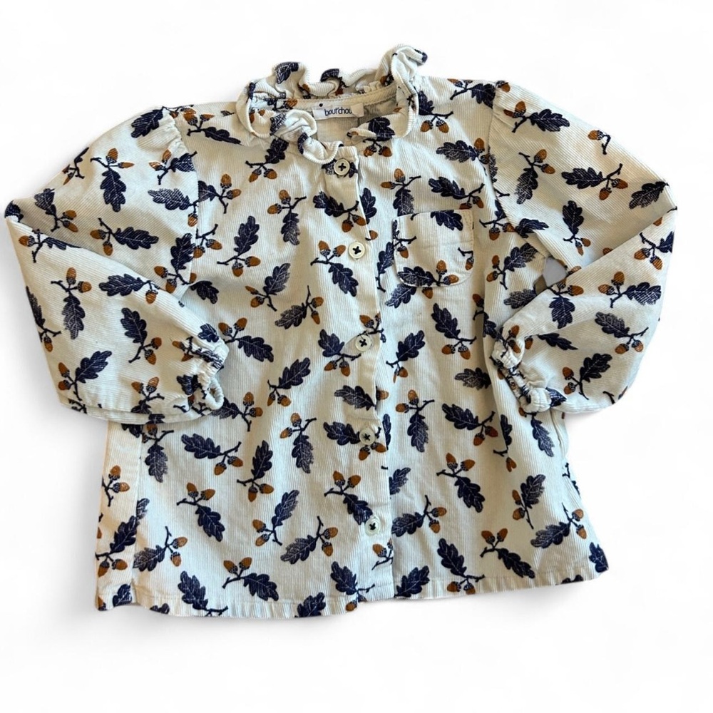 Bout’chou corduroy baby girl ruffle tee
